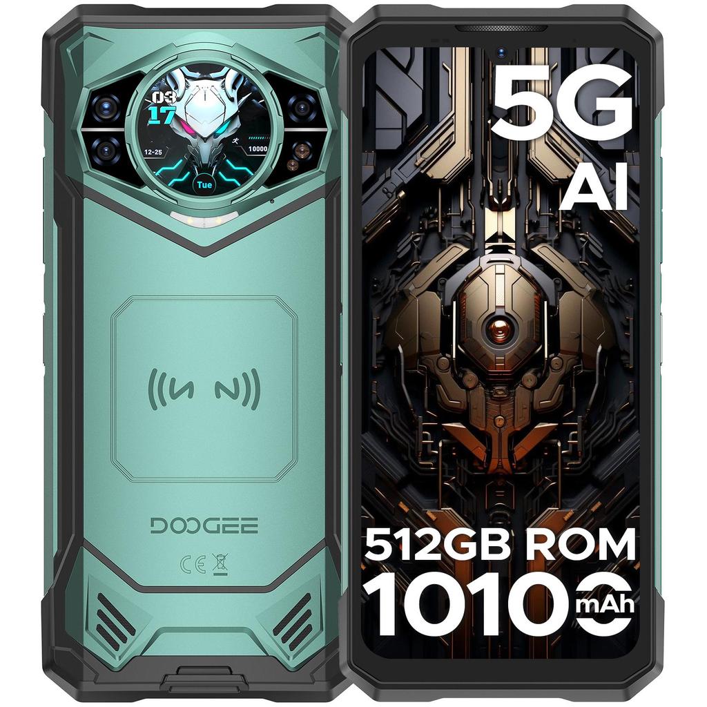 DOOGEE S200 X Odolný Smartphone 5G, 32GB+512GB(2TB), 1,32'' AMOLED zadní displej, 10100 mAh/33 W, 100 MP + 20 MP, 6,72'' FHD+ 120 Hz