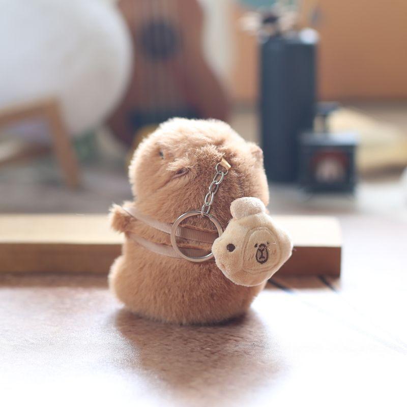 Capybara With Afternoon Tea Bag Plush Keychain Stuffed Gift For Kids Decor Bag