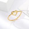 Stainless Steel Knot Heart Rings For Women Couple Simple Gold Color Open Adjustable Ring Wedding Aesthetic Jewelry