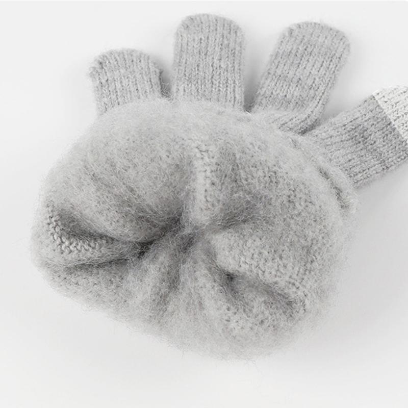 Womens Ladies Thick Knit Hat Scarf AND Touchscreen Gloves Set Knitted Winter