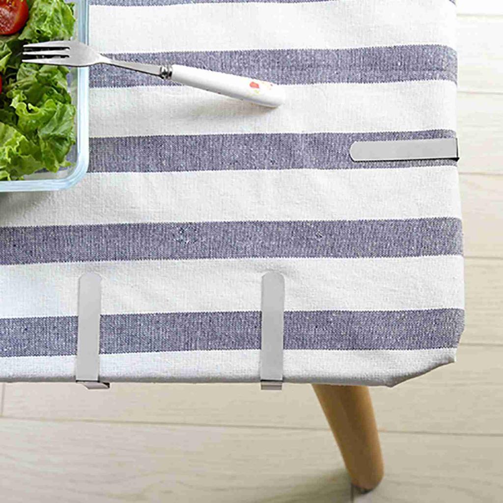 4pcs Large Table Cloth Cover Clips Stainless Steel Anti Slip Tablecloth Holder Clamps 10.5*7cm for Home Picnic Outdoor