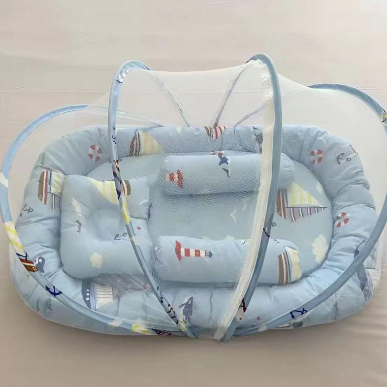 Infant Mosquito Net Bed Set with Sleeping Pad & Pillow (0-3 Years)