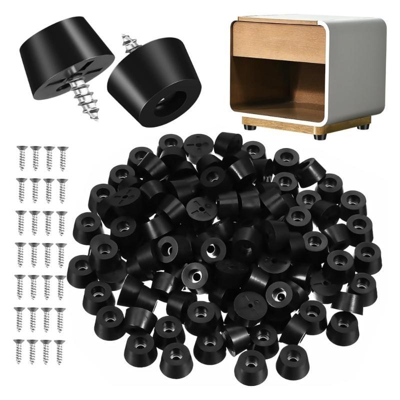 120Pcs Small PVC Rubber Feet with Screws Round Furniture Foot Pads Bumpers