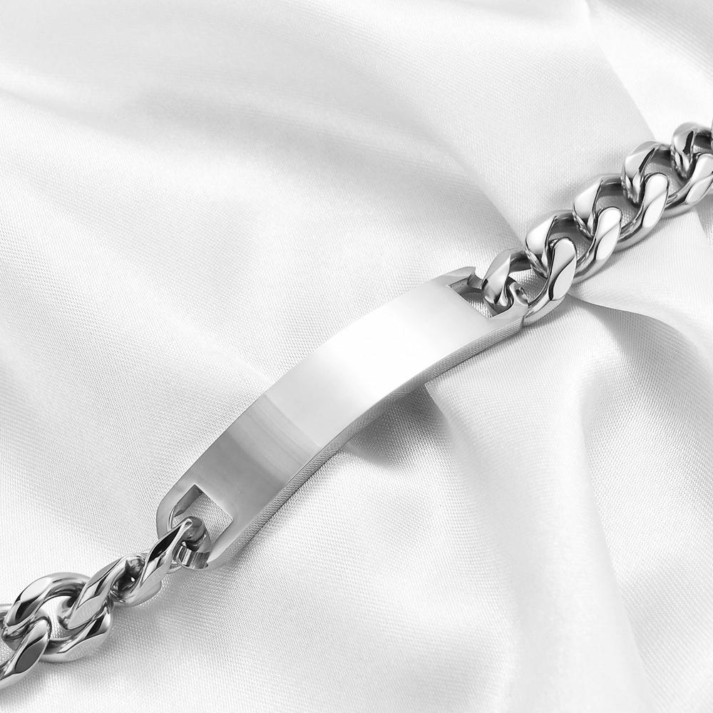 Personalized Partner Bracelet Made Of Stainless Steel Desired Bracelet For Couples Plate Pendant Christmas For Men