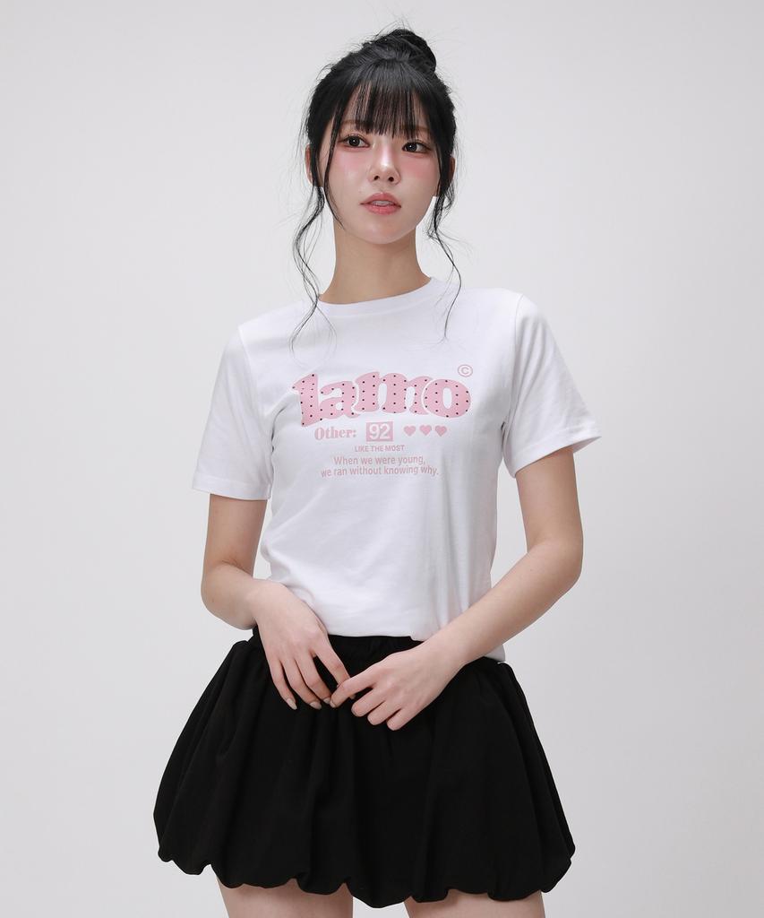 LIKE THE MOST Ver.2 Dotramo Heart Heart Regular Short Sleeve T-Shirt_5 Colors (Type A)