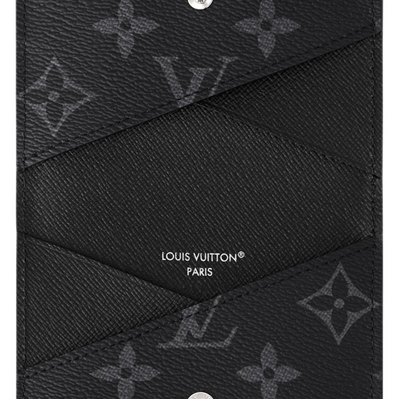 Louis Vuitton Slim Card Holder Black Monogram Eclipse Canvas Men Wallets M14918