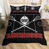 Lacrose Soft durable Quality Duvet Cover Ful Quen Lacrose Field Winter Bal Sports Games Beding Set Modern Athletic Competion Warm Comforter Cover