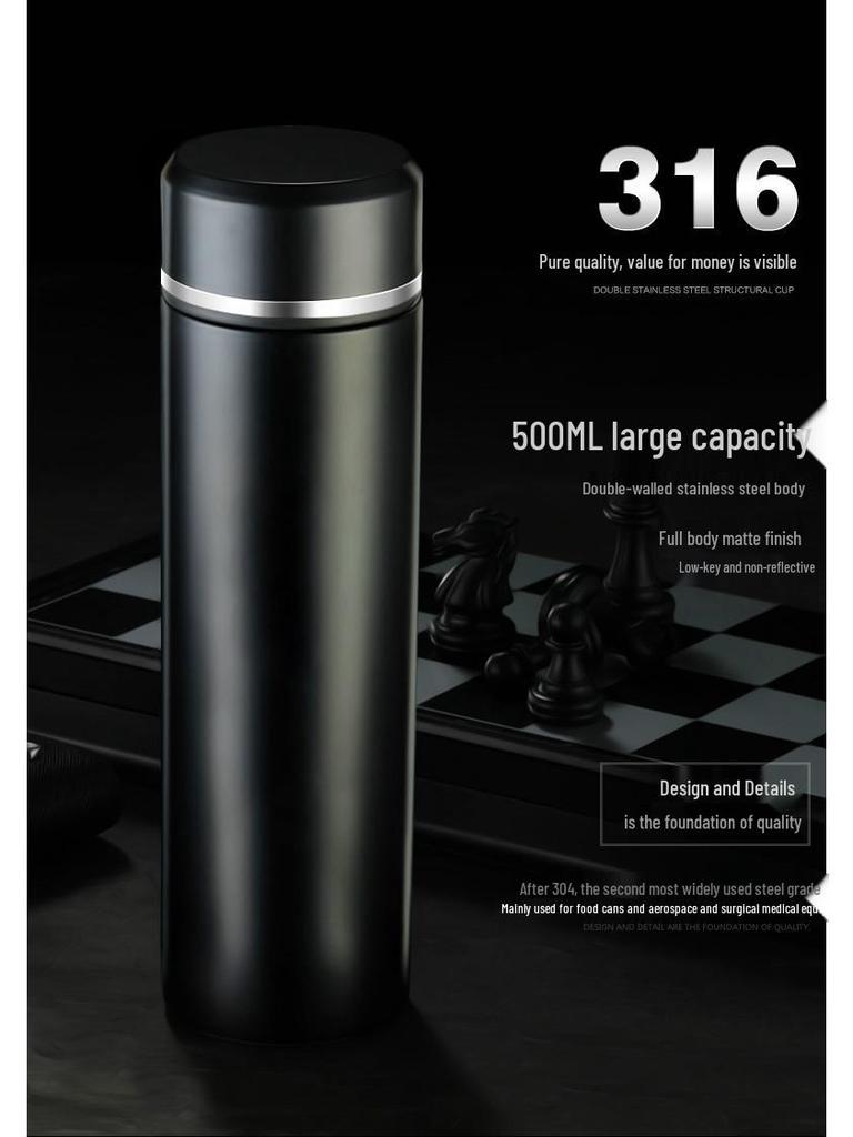 316 Stainless Steel Insulated Solid Color Engraved Cup - Portable Outdoor Car Mug