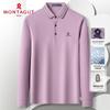 MONTAGUT Men's Silk Blend Long-Sleeve Polo Shirt