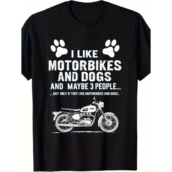 Funny Motorcycle And Dog Lovers T-Shirt for Men And Women - 100% Biker Tee with Motorbike And Paw Print Design, Motorcycle Rider Slogan Gift For, Pet S чёрный