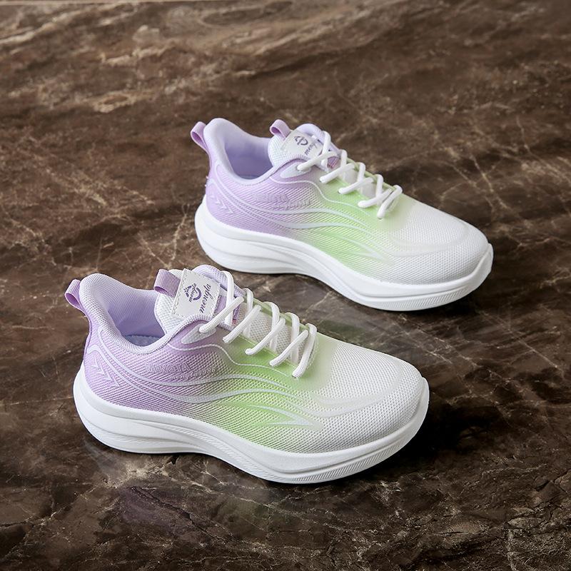 

Весна 2025 года, новая корейская версия, дышащая женская обувь с плетением из мух, спортивная обувь для бега для студентов, женская повседневная FZ6608 40 фиолетовый