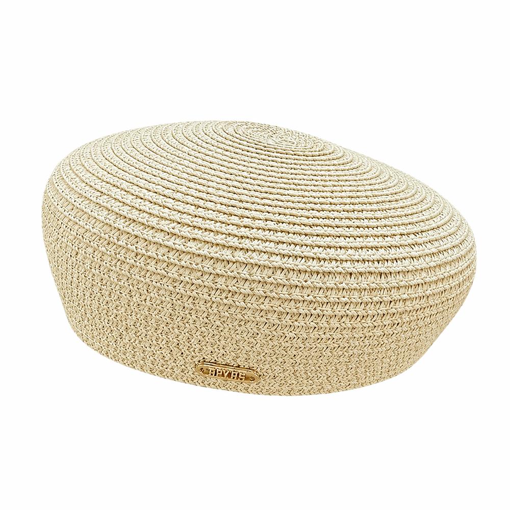 Structured Crown Women s Straw Pillbox Hat Round Shape Round Dress Hat  Formal Occasions бежевый