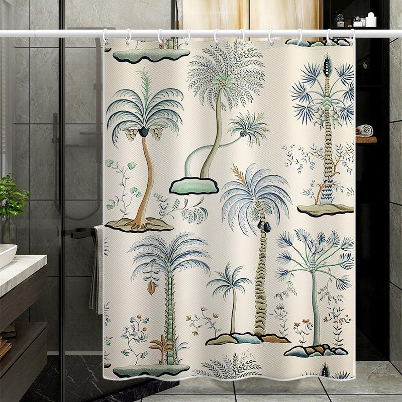 Bathroom Thickened Waterproof Curtain Mildew Proof Shower Curtain Shower Partition Curtain Shower Curtain Bathroom Curtain Free Perforation