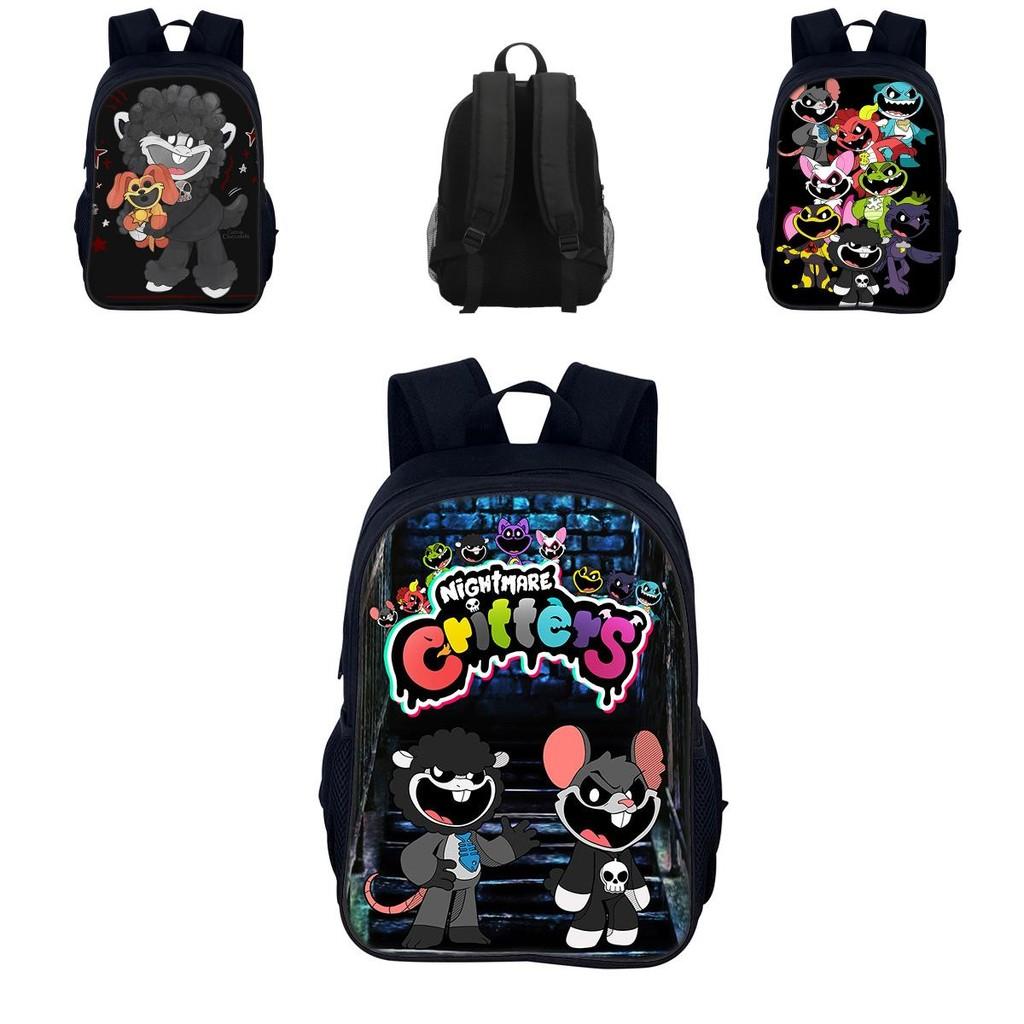 Nightmare Critters Cute And Playful Dual Shoulder Backpack For Students Ages 3 To 4