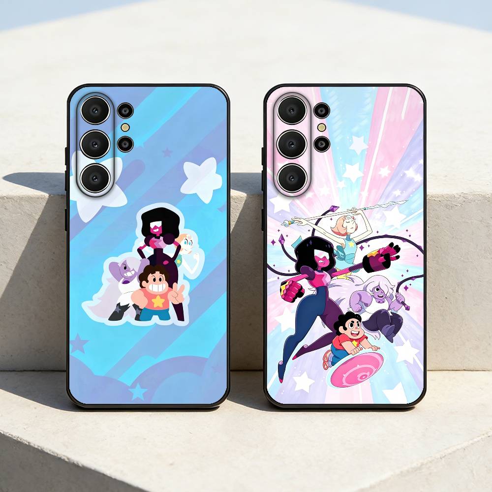 Cartoon Warm S-Steven U-Universe Phone Case For Samsung S26,S25,S24,S21,S22,S23,S30,Ultra,S20,FE,Lite,10,9,Black Cover