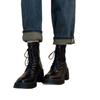 Blaue Schrank-Edition~ High Heel Dicke Sohle Vielseitiges Temperament Martin Stiefel Damen Weiches Leder Wasserdicht Tisch Schnürung Seitlicher Reißverschluss Elastisch Sh