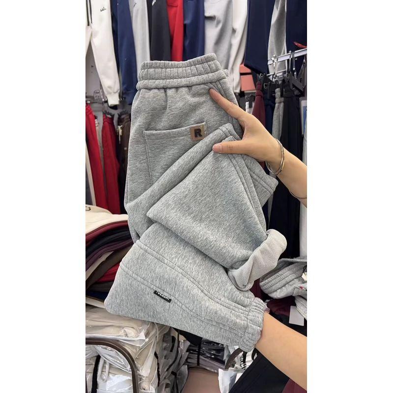 

Европейские товары 2024 Маленькие повседневные брюки из чистого хлопка Женские утепленные толстые свободные укороченные брюки Брюки-джоггеры С высокой талией На все случаи жизни Спортивные штаны Not Fleece-lined Gray L