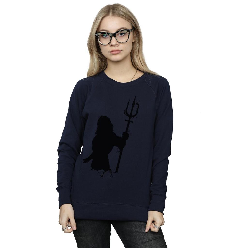 DC Comics Womens/Ladies Aquaman Mono Silhouette Sweatshirt