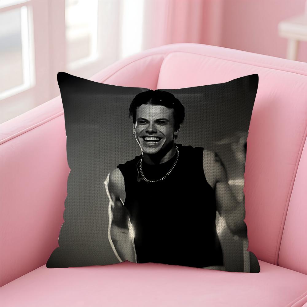 

YYungblud Singer Cushion Cover Natural Linen Pillow Case DoubleSided Print Decorative Sofa Pillowcase Home Decor Gift 30x30cm