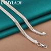 URMYLADY 925 Sterling Silver Flat Snake Chain 16-26 Inch Necklace For Women Jewelry