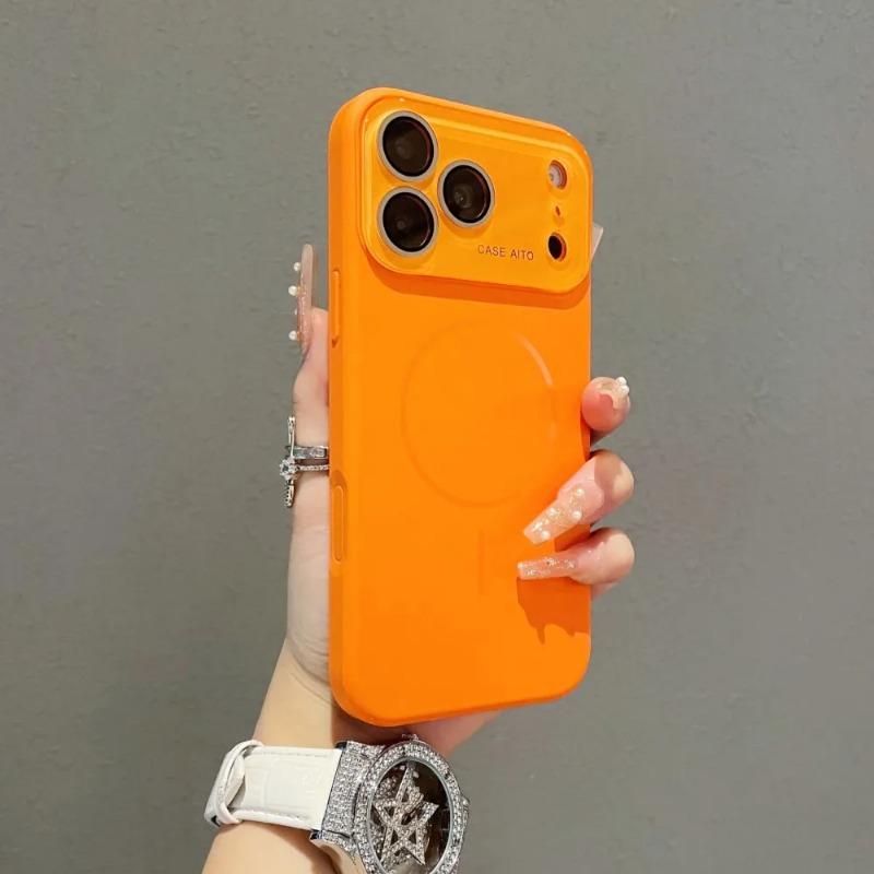 Large Window Magnetic Liquid Silicone Case For iPhone 17 Air 16 15 14 13 Pro Max For Magsafe Wireless Charge Matte Protect Cover