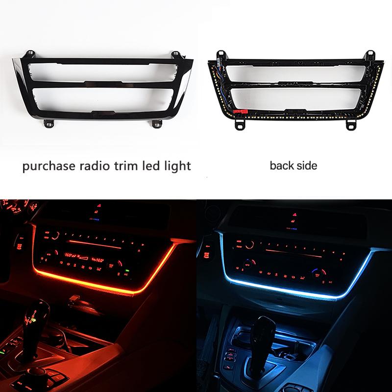 Dashboard Middenconsole Sfeerverlichting Interieur 2 Kleuren Radio AC Paneel LED Trim Voor BMW 3 4 serie F30 F31 F32 F33 F34 F36