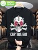 Cotton Graphic T-shirt with Skull & Crossbones Design - "CAPITALISM" Text