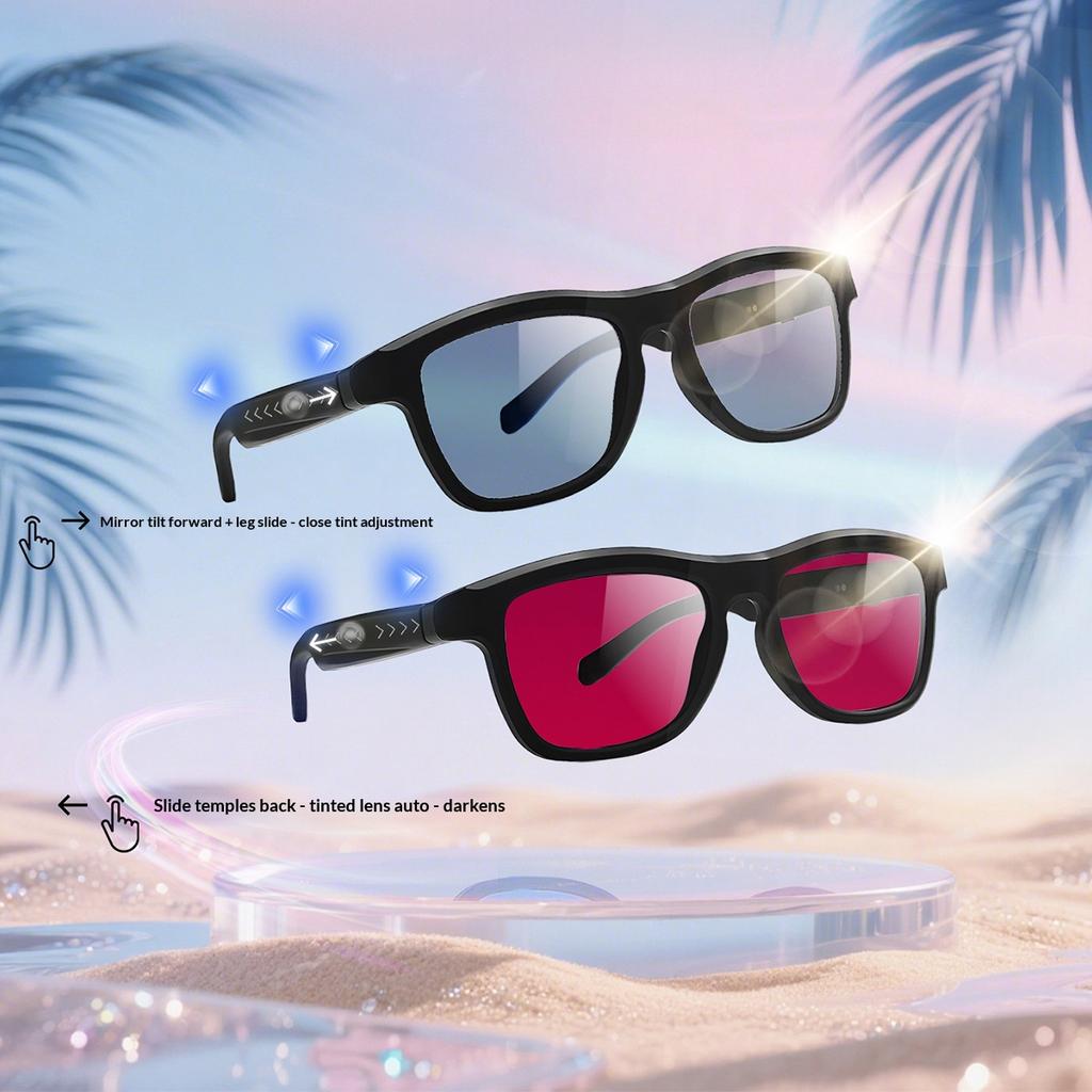 AI Smart Glasses HD Camera Sports Touch Call 3D Music Playback Real Time Translation Wireless Bluetooth Calling Smart Glasses with Translator Unisex