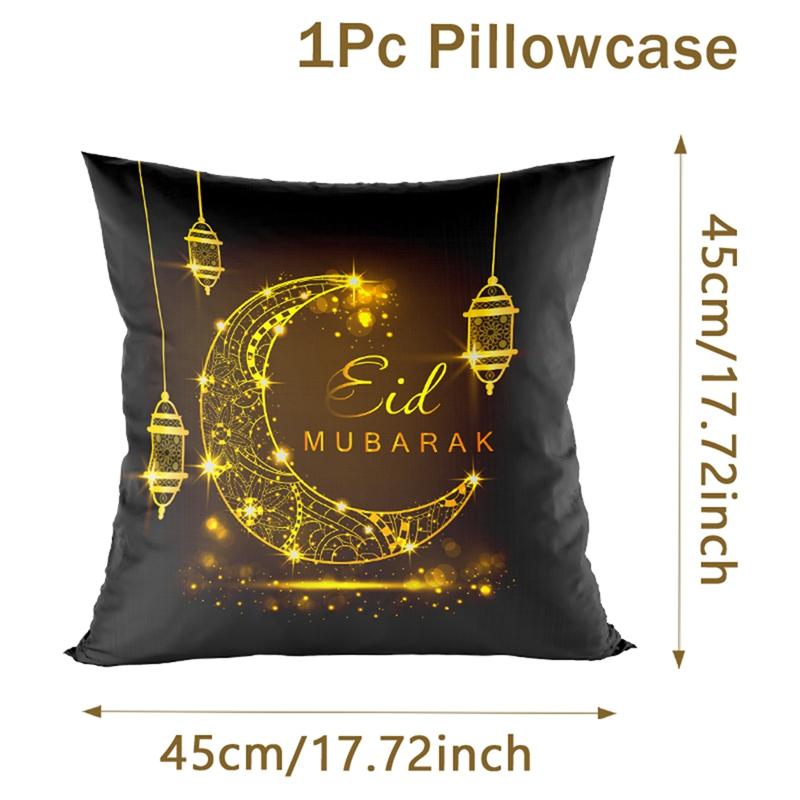 2026 Eid Mubarak Pillowcase Decor for Home Sofa Cushion Cover Islamic Ramadan Kareem Decoration Mosque Muslim Pillow Cover Gifts