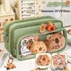 2024 Capybara Multi-layer Large Capacity Pencil Case for First Grade Girls