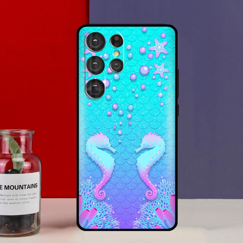 Starfish Seahorse Pattern Funda Case For Samsung Galaxy S25 Ultra S9 S10 S20 S21 S22 Plus S23 Ultra S24 FE Phone Cover