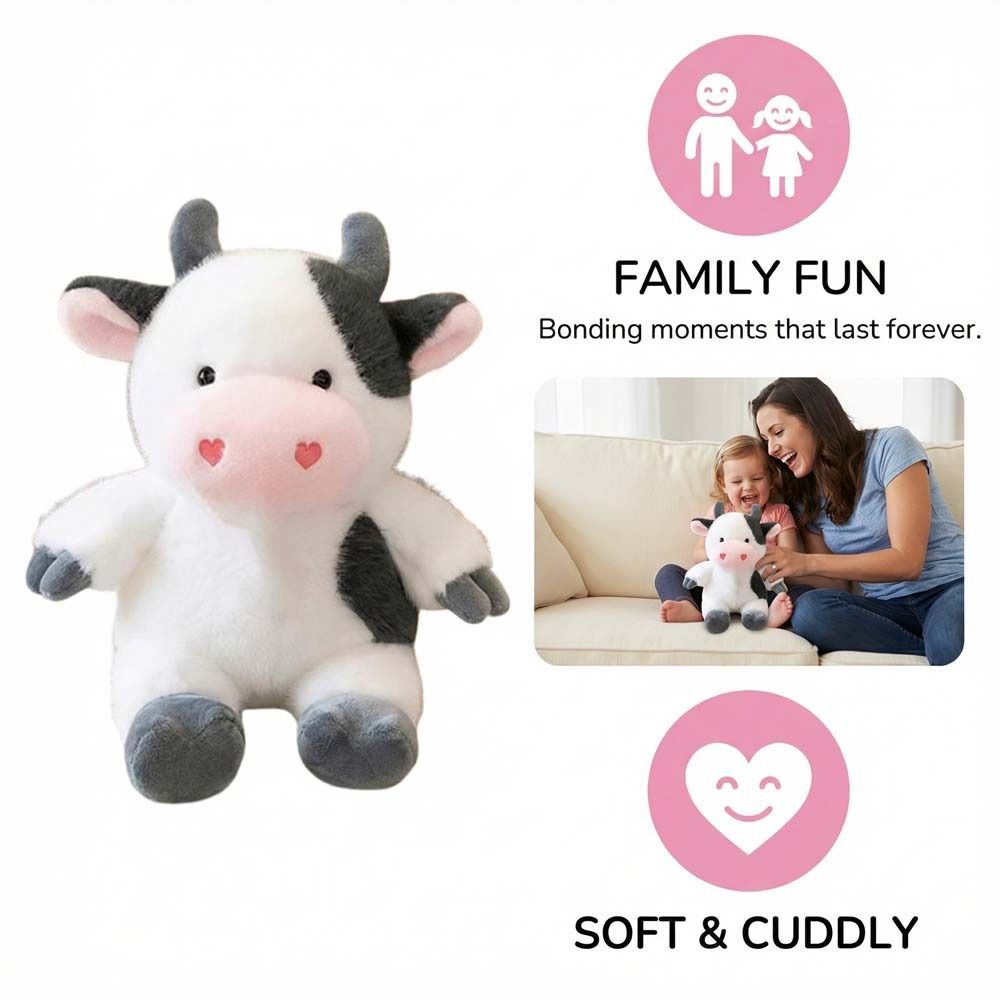 Fluffy Cow Stuffed Plush Doll Cartoon Cow Plush Toy Animals Cow Toys  Kids Toy