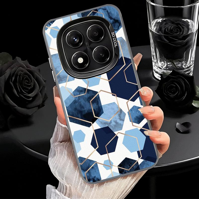 Geometric Marble Pattern Shockproof Phone Case for Xiaomi Redmi Note 15 14 13 12 Pro Plus 11 11S 11T 5G Cover Anti Fall Fundas