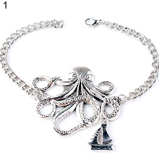 Kul unisex legering blekksprut design armbånd smykker kjede bryllup tilbehør