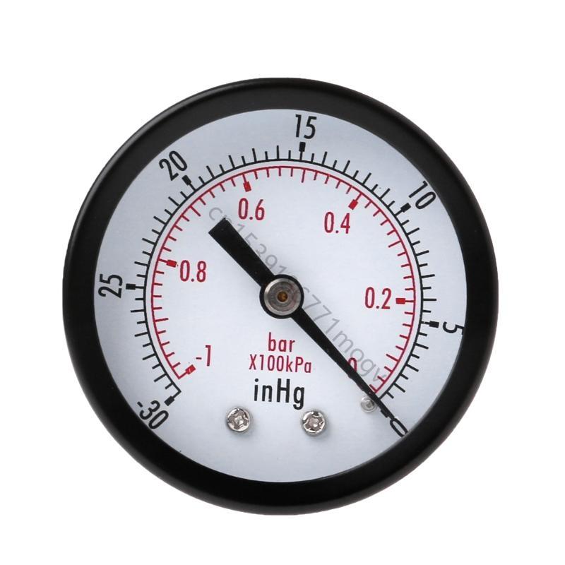 50mm Dial Size Vacuum Manometer 1/4" BSPT Thread 0~-30inHg 0~-1bar Dual Scale R7UB