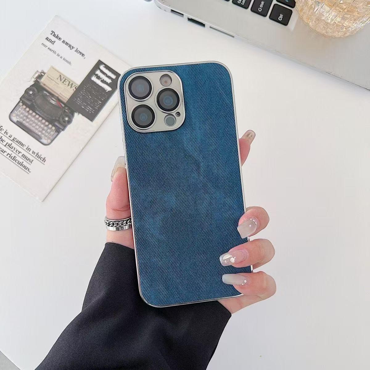 

Denim Texture Full Wrap Skin with Lens Film for iPhone 17 Pro Max - High Protection Cover iPhone 17 Pro темно-синий