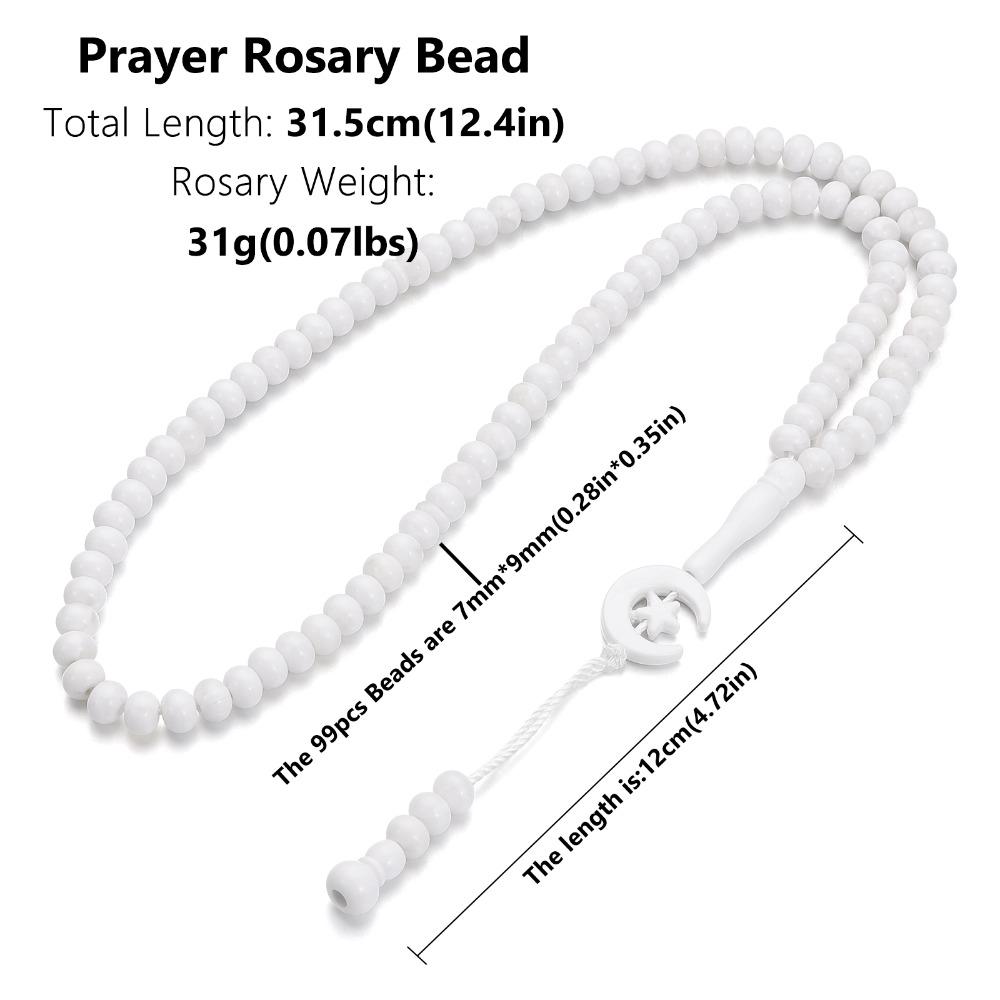 2pcs Engraved Prayer Beads Muslim Islam Necklace New Islamic Prayer Rosary Bead