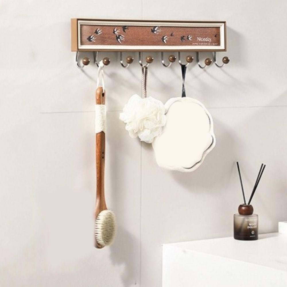 8 Hooks Clothes Coat Storage Hook Vintage Door Back Clothes Hook Suction Cup Door Hook  Home