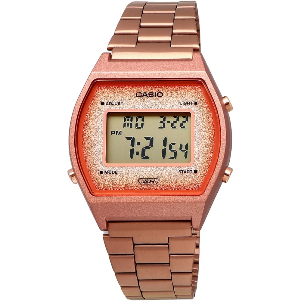 Casio Vintage Series B640WCG-5 Unisex Digital Watch Rose Gold Glitter Face