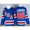 Mens NHL Team USA Hockey Jersey Premium Embroidered Retro Style Long Sleeve Sport Shirt
