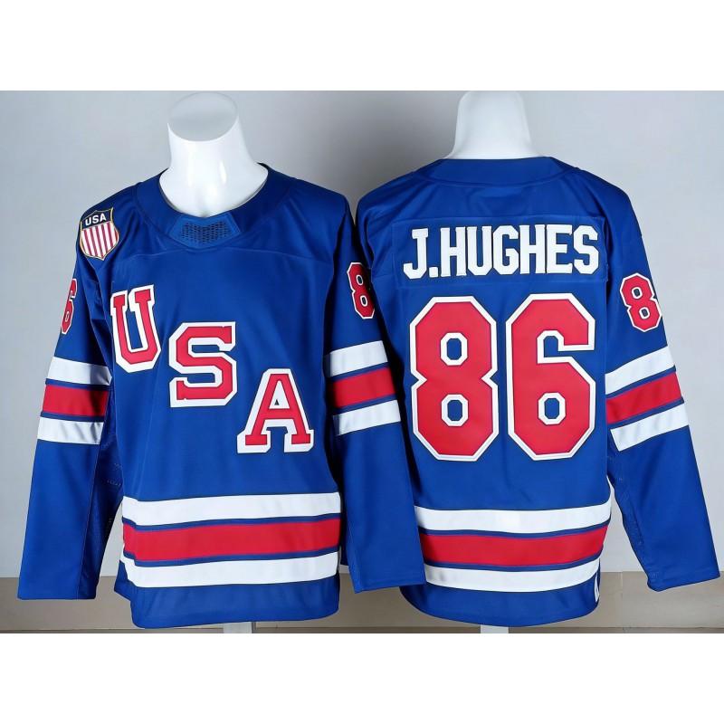 Mens NHL Team USA Hockey Jersey Premium Embroidered Retro Style Long Sleeve Sport Shirt