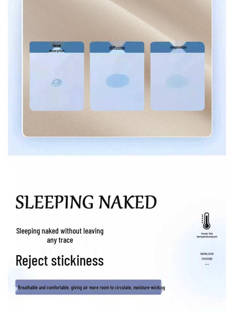 Luxury Cool Feel Ice Silk 4-Piece Bed Set: Smooth, Soft, Nude Sleeping Sheets & Duvet Cover