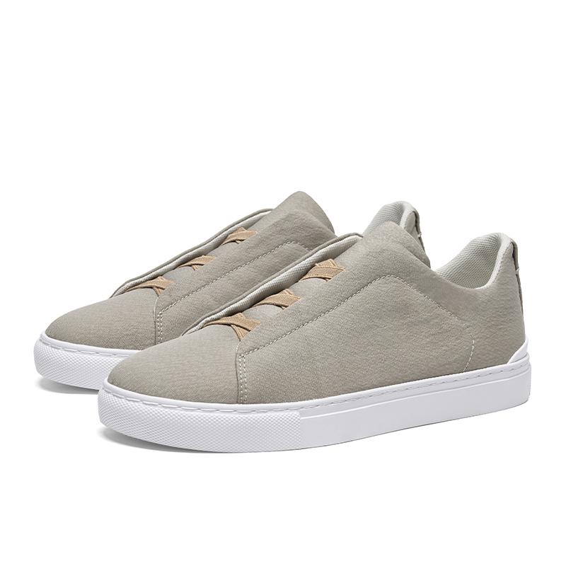 Heren Casual Board Schoenen met Handige Voetbedekking voor het Woon-werkverkeer Antislip Bandjes Ronde Neus Stof Oppervlak Wandelschoenen 40 gray