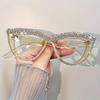 Ochelari de lectură eleganti, ochi de pisică, cu ornamente cu stras - potriviți pentru prezbiopie