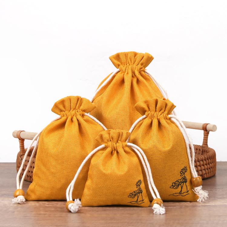 Custom Cotton Linen Drawstring Pouch: Small Cup, Jewelry, Storage, Brocade, Cultural Relic, or Bead Tray Bag