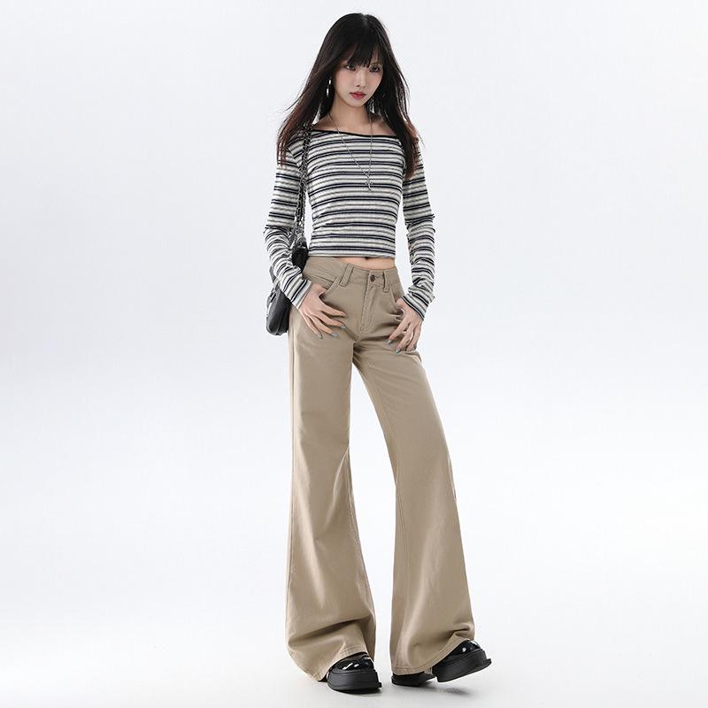 2025 Women's Retro Low-Waist Micro-Flare Jeans – Non-Clingy, Versatile, Loose Fit for Autumn