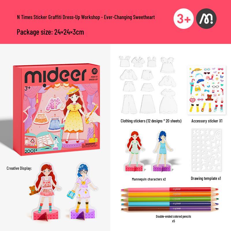 

Mideer Наклейки-переодевалки и граффити Набор для дизайна одежды своими руками для детей
