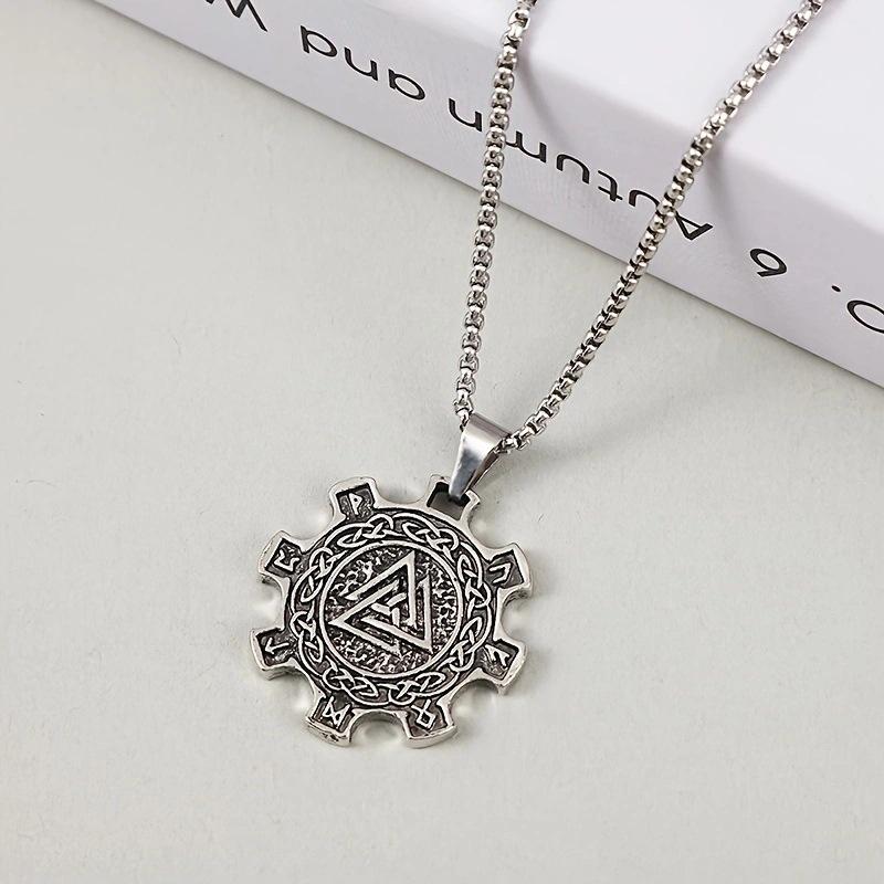 Retro Wolf Head Pendant Necklace - Men's Zinc Alloy Electroplated Wolf Tooth Design