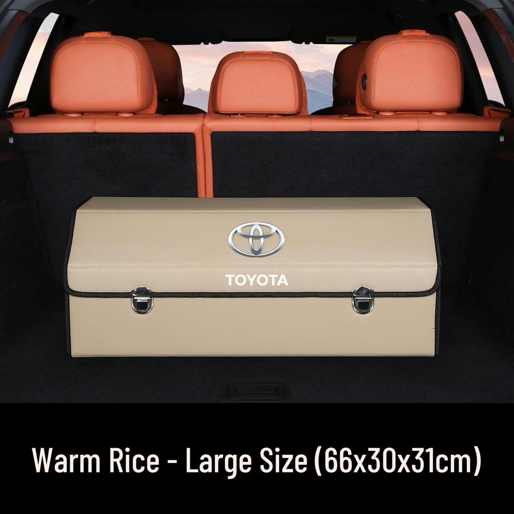 Fits in the trunks of Toyota Land Cruiser, Highlander, and Corolla.