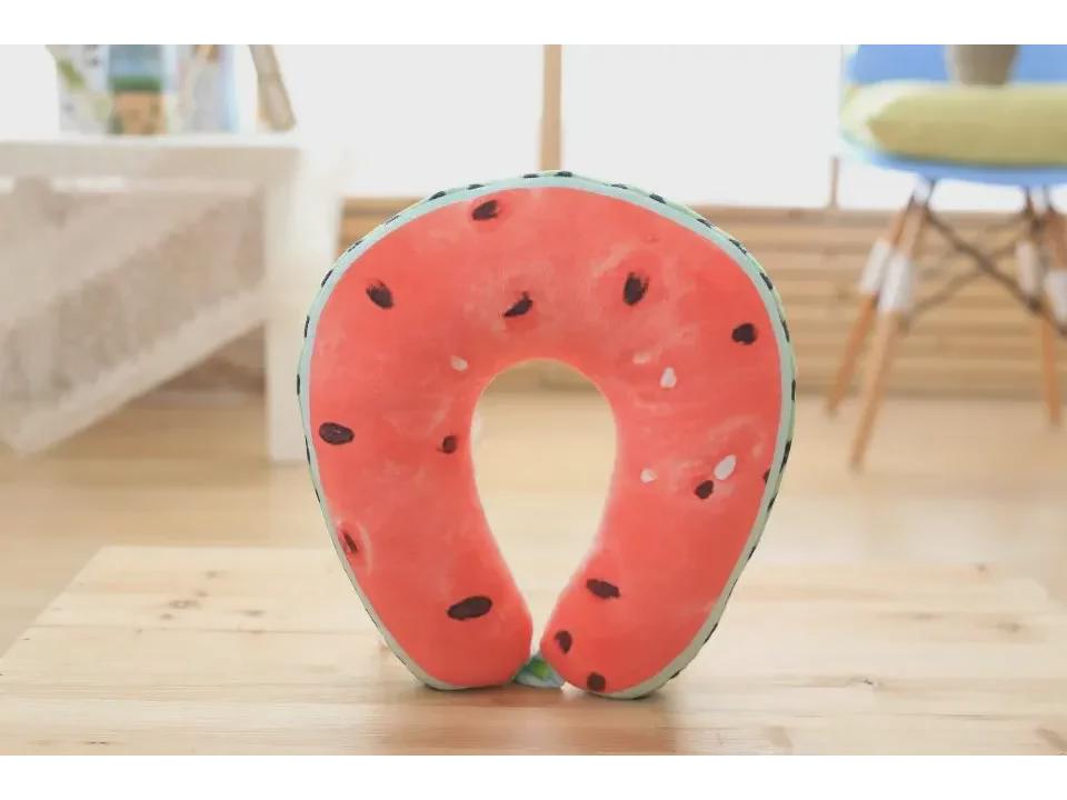 Cartoon Fruit & Pepper U-Shaped Neck Pillow: Big Shrimp Toy Travel Pillow for Naps